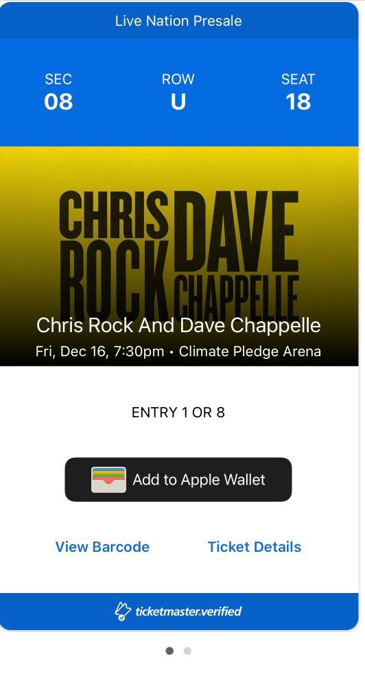 Chris Rock/Dave Chappelle tickets