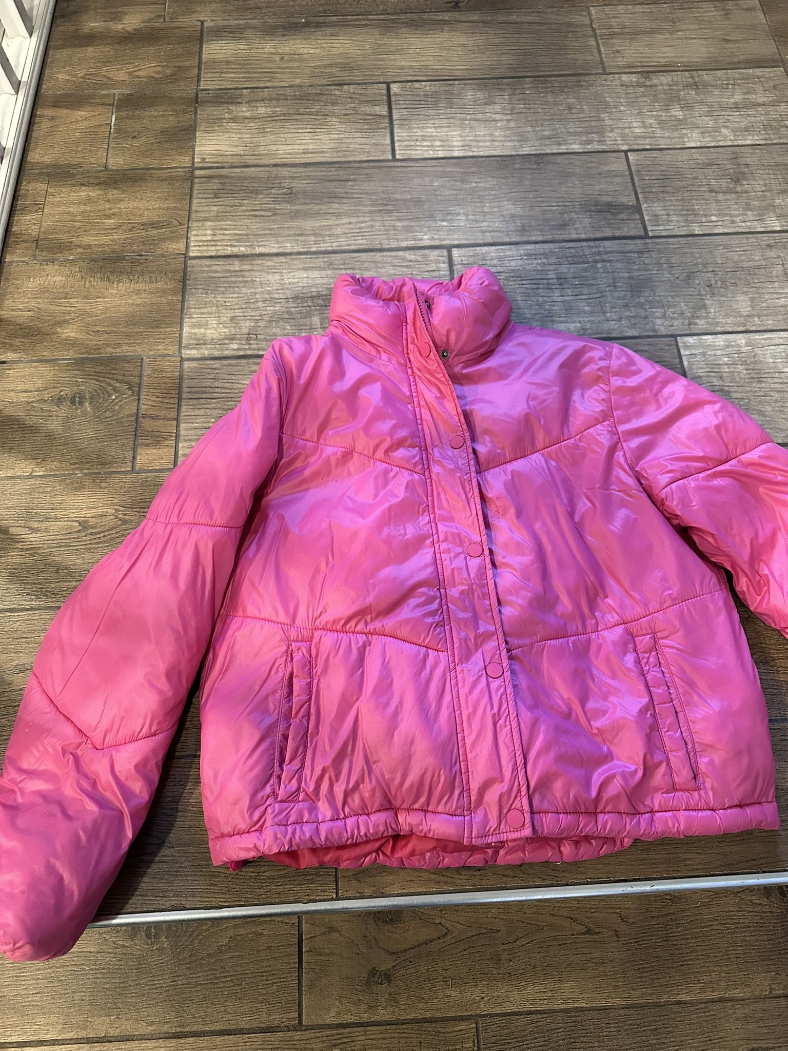 Pink Puffer Winter Jacket In Great Condition Size Medium 