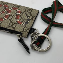 Gucci GG SUPREME MONOGRAM KINGSNAKE COIN CASE CARD HOLDER