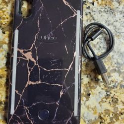 Lumee Duo Rose Metallic & Black Marble Case For IPhone Xs Max 