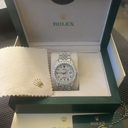 Rolex Datejust 41mm 126300 Iced Out Steel Watch with Diamond Jubilee Bracelet