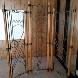 Custom Made Iron & Bamboo Room Divider