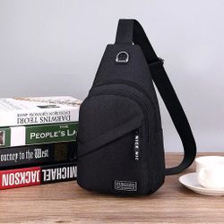 Sling Bag Chest Fanny Packs Cross Body Travel Sports Shoulder Backpack Black