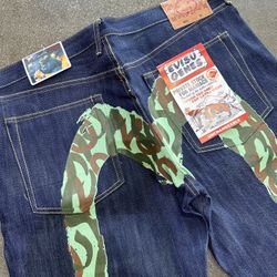 EVISU CAMO PRIKT STRAIGHT LEG