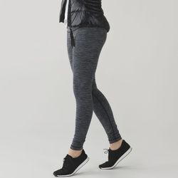 LULULEMON Diamond Jacquard Space Dye Black Slate Wunder Under Pant III Leggings