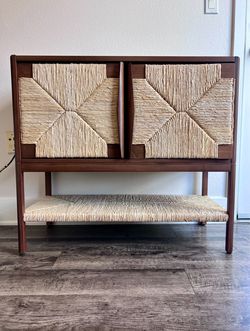Vintage Woven 2 door Cabinet with Shelves FURNITURE
