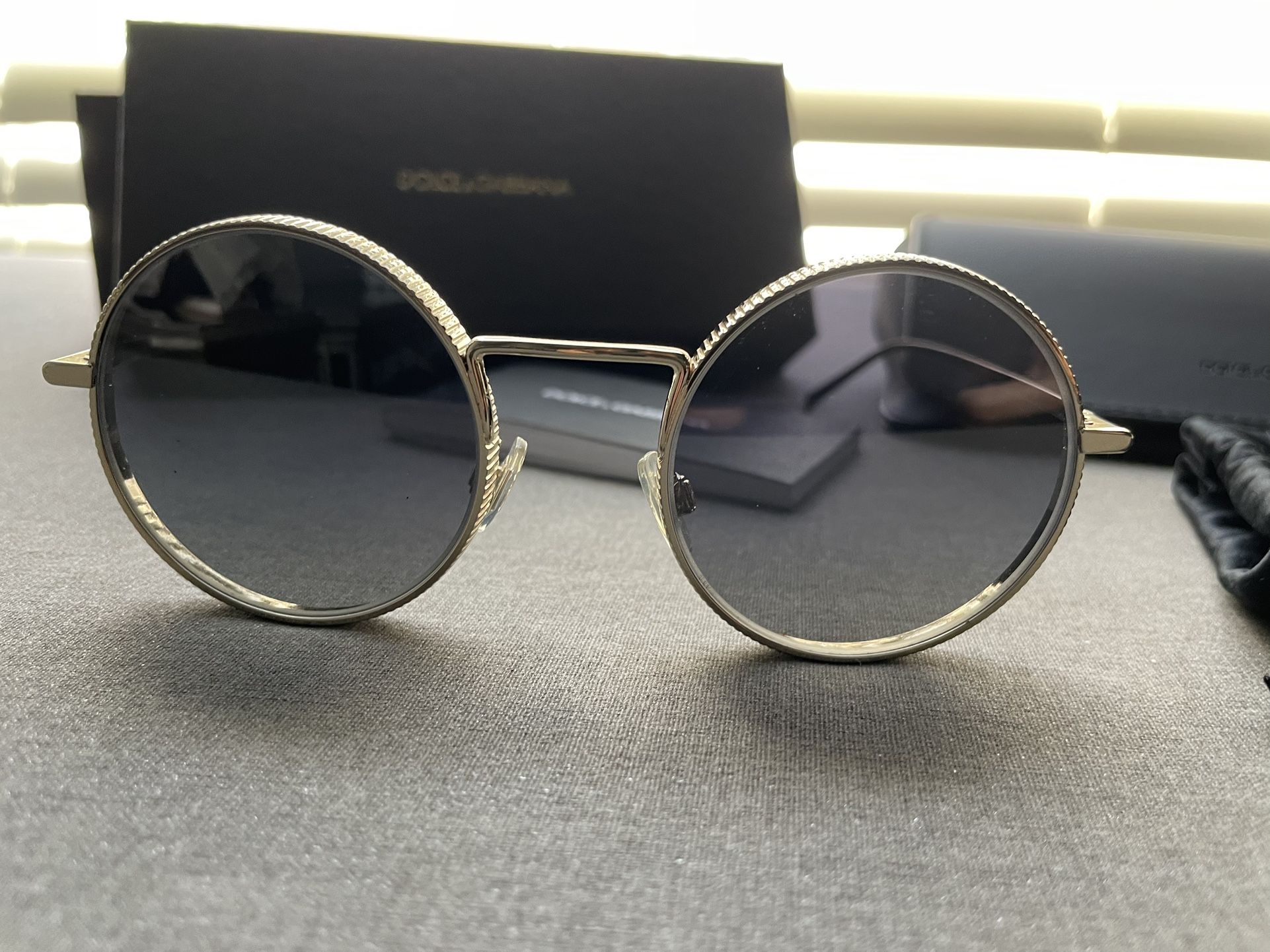 Dolce And Gabbana Gold Rim Sunglasses 