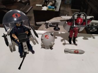 G I Joe Cobra CLAW Hang Glider and trouble bubble 100% Complete