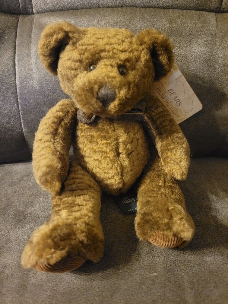 Russ Berrie BIXBY Brown Teddy Bear Plush Stuffed Animal 10" Bean Filled Toy