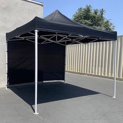 (NEW) $120 Heavy-Duty 10x10 FT Canopy with (1 Sidewall) EZ PopUp Party Tent w/ Carry Bag (Red, Blue) 