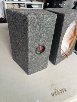 Carpet-Wrapped Subwoofer Speaker Boxes Pair