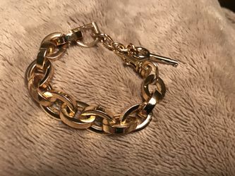Gold plated oval Link bracelet
