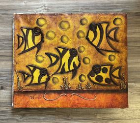 Vintage Colorful Fish Painting