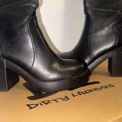 Chunky Heel Knee High Boots