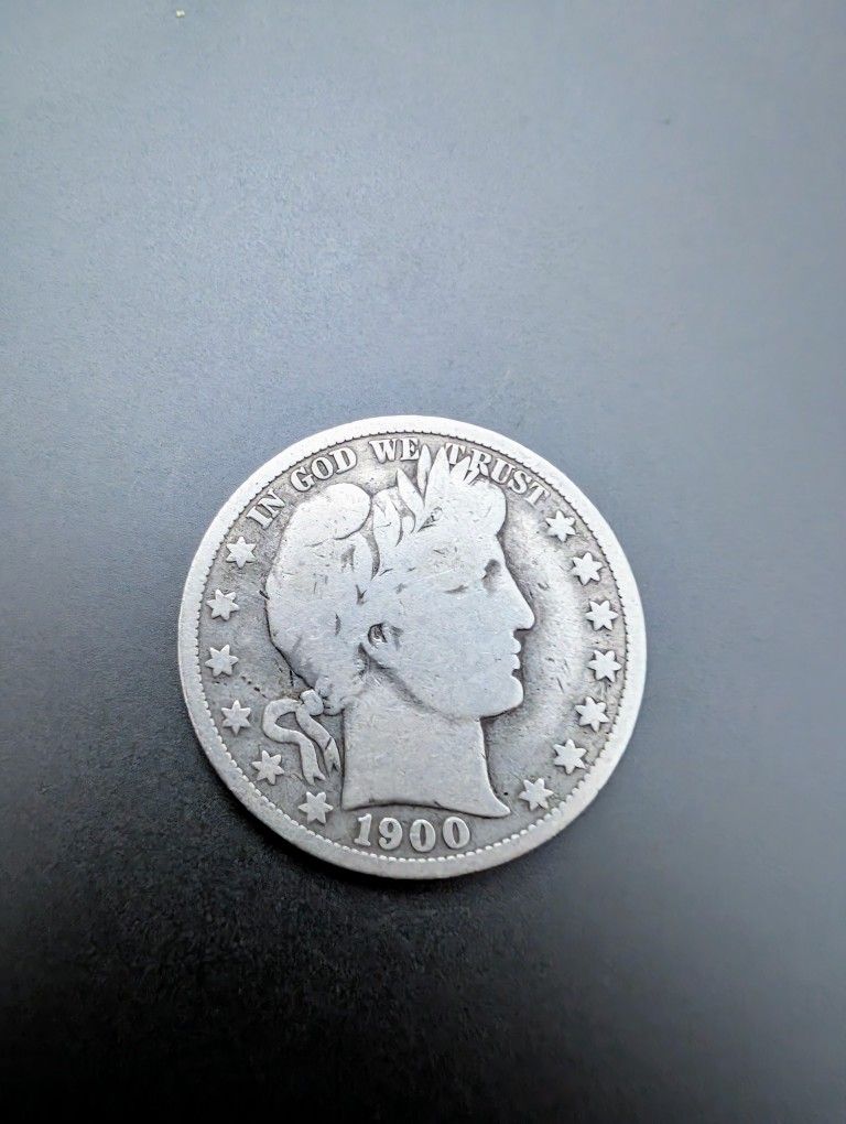 1900 Vg Barber Silver Half Dollar Coin