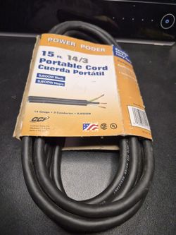 15 Foot 14/3 Power Cord with No Connector Ends. Brand New. Less than 50% Cost.