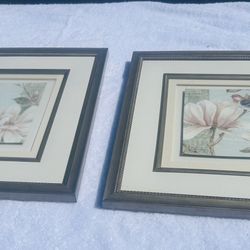 Set Of Three Prints  Great Shape  Gold Tone Frame 13x13 Excellent Condition 