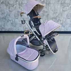 Uppa Vista V2 Double Stroller With Bassinette 