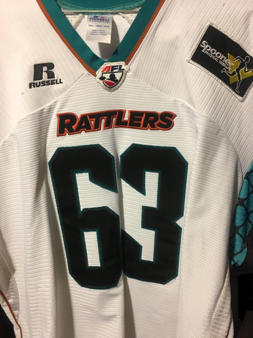 Arizona Rattlers #63 Game Worn Jersey
