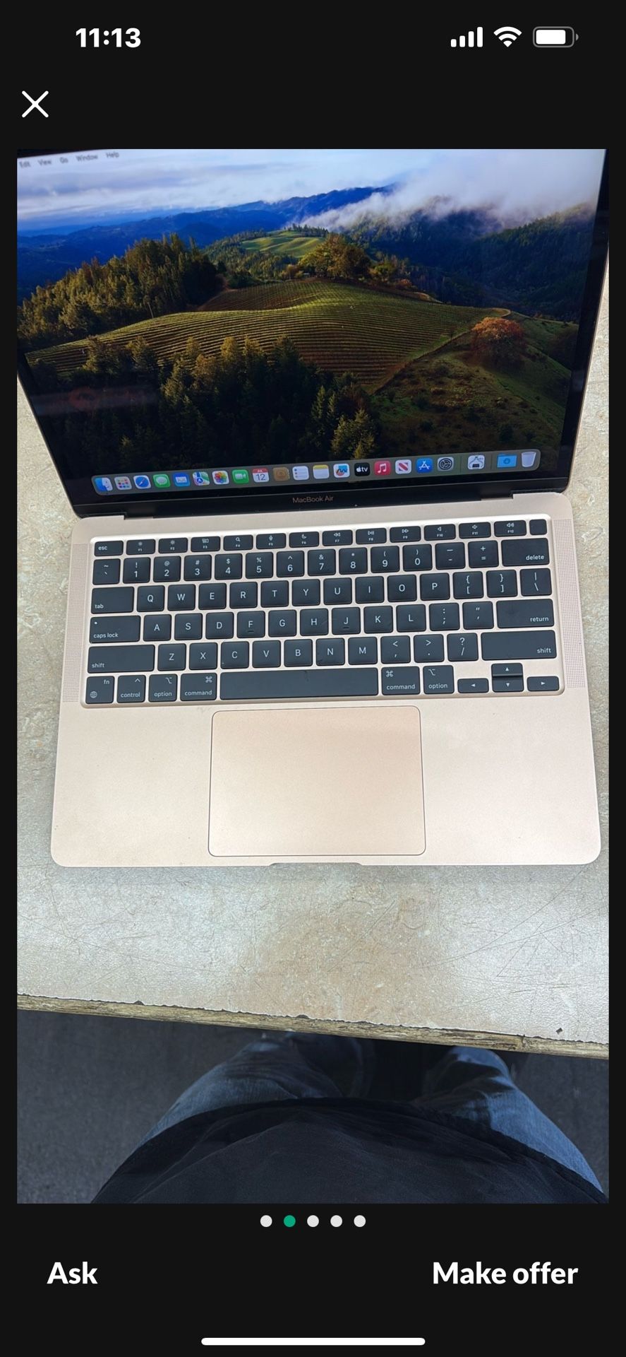 2020 M1 MacBook Air 256gb 8gb
