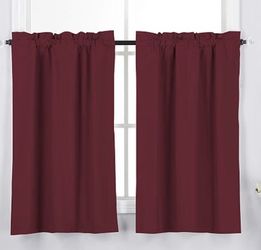 Preowned black out Burgundy curtains ￼
