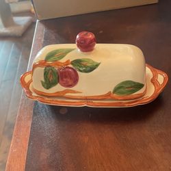 Vintage Franciscan Apple Pattern Butter Dish 