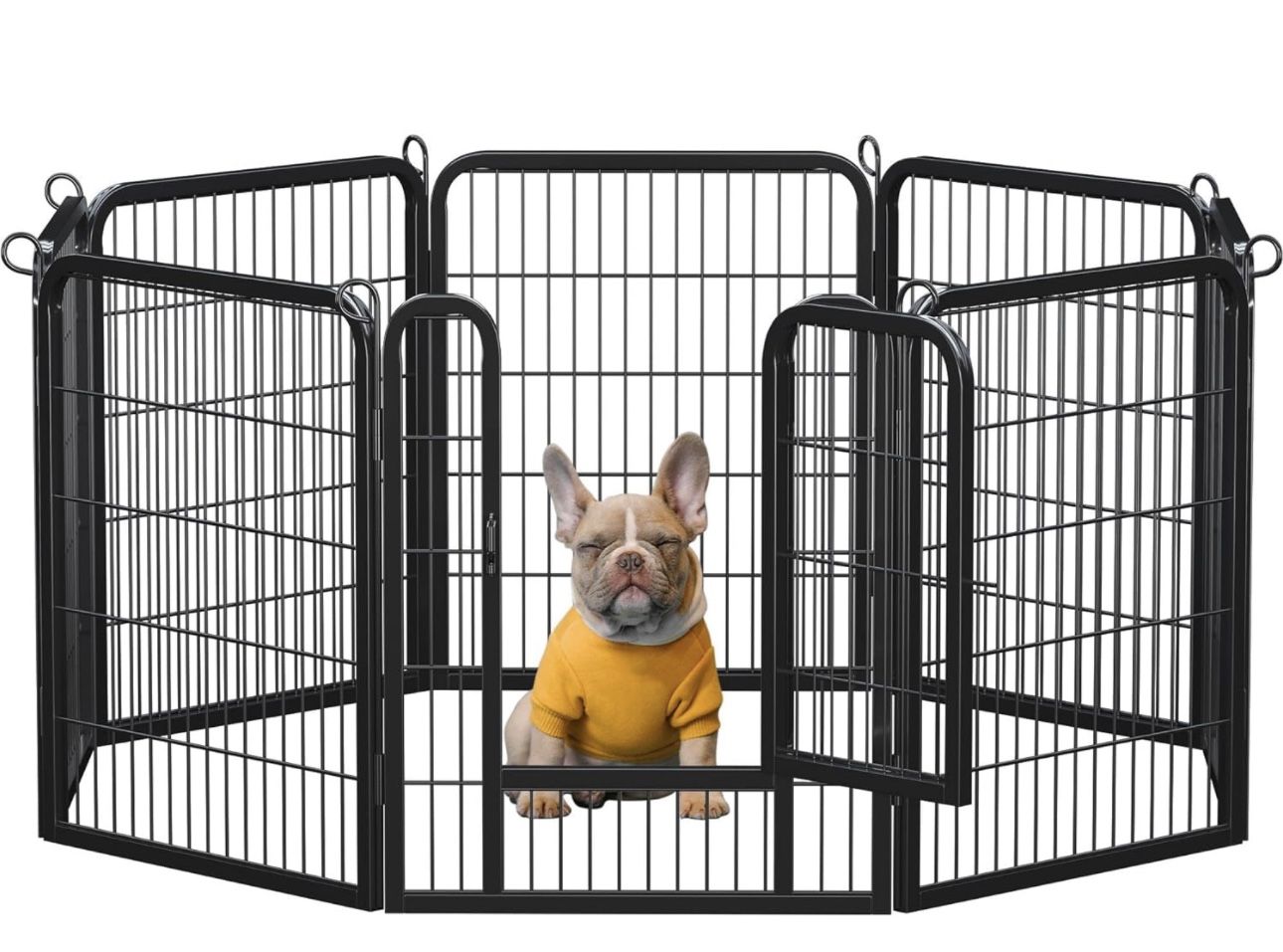 Dog Playpen Outdoor, 8 Panels 32" Pet Fence Puppy Pen for Small Animals/Cat/Rabbit Heavy Duty Foldable Pet Exercise Fence for Yard Garden RV Camping B
