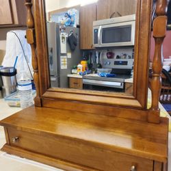 Vintage Ethan Allen Dresser Shaving Mirro