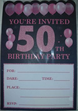 50th Bday Party Invitations - 20pcs