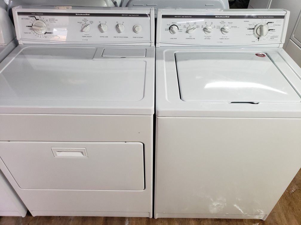 Great Working Clean Heavy Duty Kitchen Aid Washer And Dryer Set 