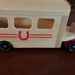 Wood Toy Truck Trailer
