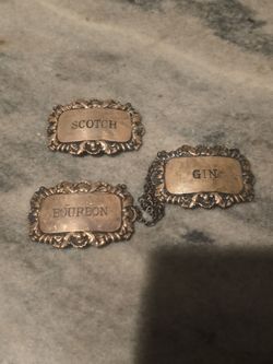 Silver plated the decanter labels