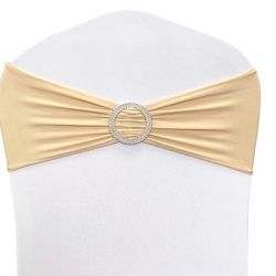 48pcs. Spandex Chair Sashes Band in champagne