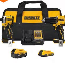 ATOMIC 20V MAX Lithium-Ion Cordless 2-Tool Combo Kit with 5.0 Ah and 2.0 Ah Batteries, Charger and Kit Bag