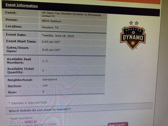 Houston Dynamo Vs Minnesota United FC Open Cup 6/18/2019