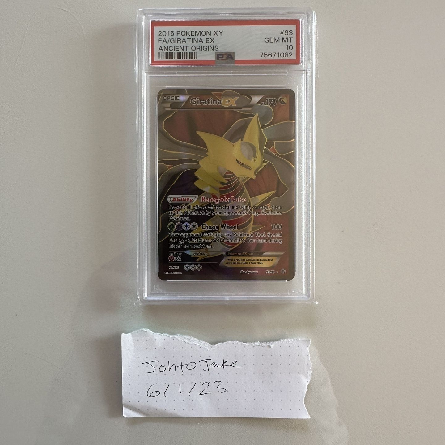 pokemon card giratina ex 93/98 Ultra Rare XY Breakpoint Custom Made Pr  OP PROXIES TCG Special Energy Giratina EX Full Art Ancient