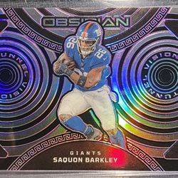 2023 Saquon Barkley Obsidian Tunnel Vision Purple Electric Etch Giants Eagles 