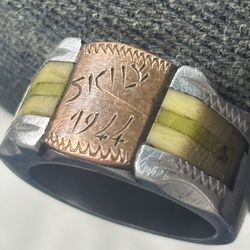 1944 World War Ii Trench, Art Handmade Ring By Soldier