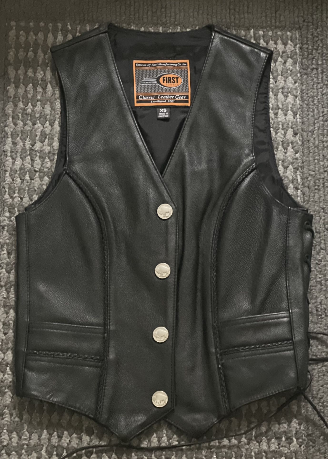 2 - Women’s Leather Vests  Size:  XS