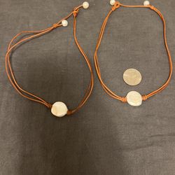 Two Single Coin Pearl Necklace