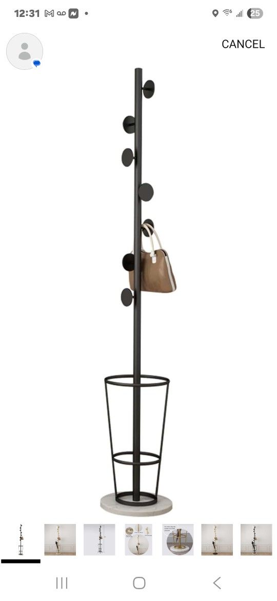 Clothes Rail Rack Nordic Coat Rack w Umbrella Shelf, Iron Creative Coat Stand with Marble Base,Floor Hanger Storage Rack,for Home Bedroom,Living Room
