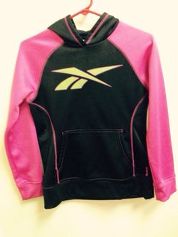 Girls Reebok black and pink size large hoodie