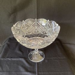 Pressed glass stemmed fruit bowl