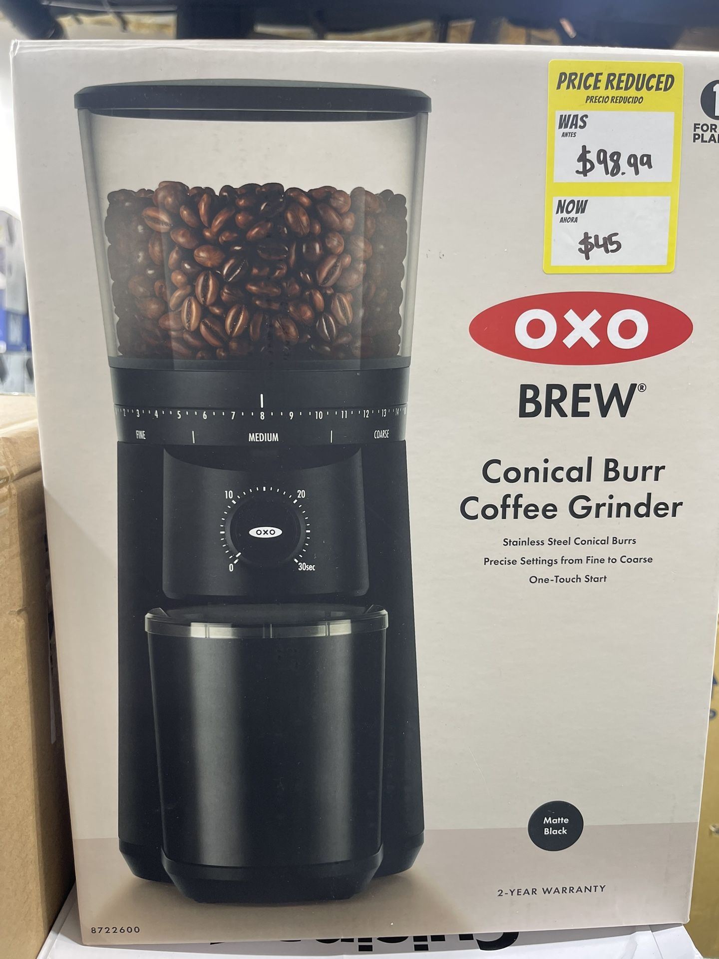 OXO Brew Conical Burr Coffee Grinder - Matte Black