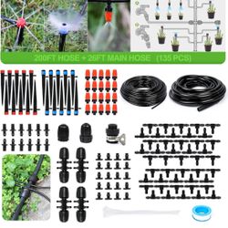 MIXC 226FT Greenhouse Micro Drip Irrigation Kit Automatic Irrigation System Patio Misting Plant Watering System with 1/4 inch 1/2 inch Irrigation Tubi