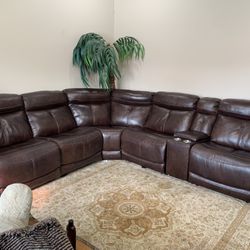 Sectional Leather Sofa Couch Set 