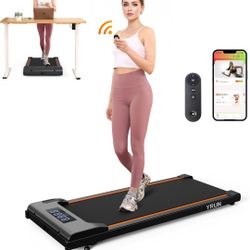 Walking Pad Under Desk Treadmill, 2.5HP Quiet Brushless Small Treadmill for Home and Office, Compact Portable Walking pad with Remote & App Control