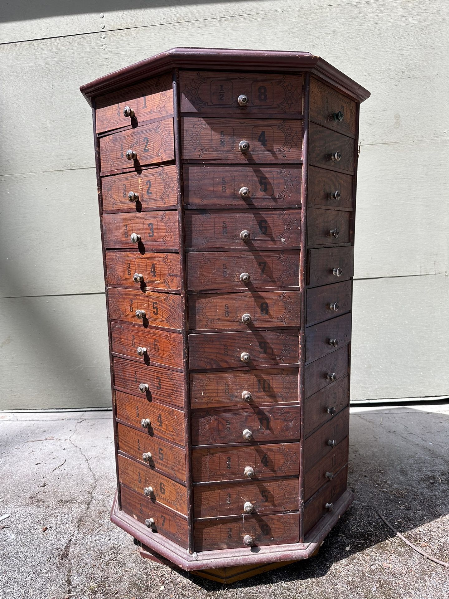Early 1900s Octagonal Screw Cabinet
