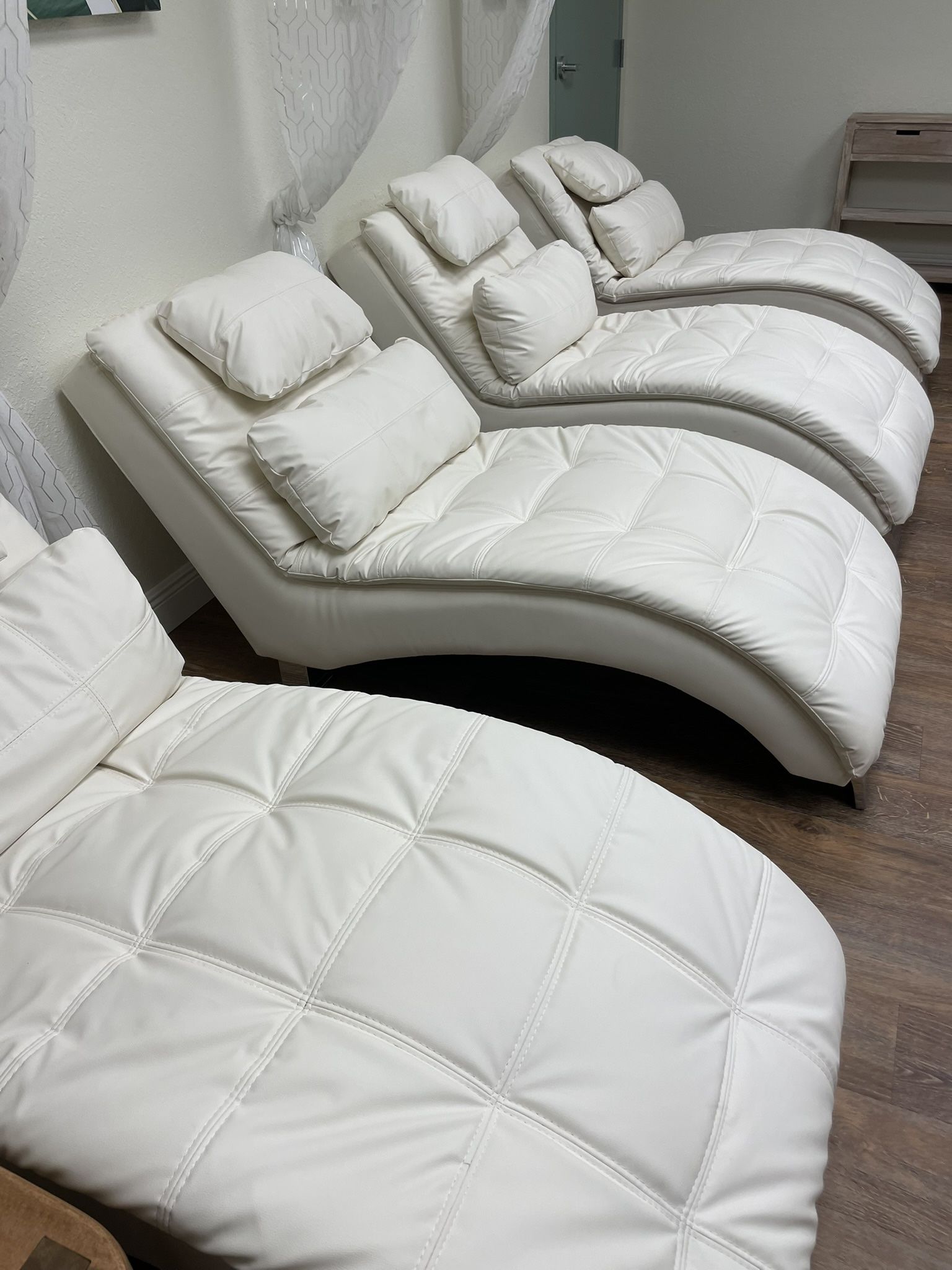 Faux Leather Chaise Lounge