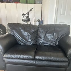 Leather Sofa Black